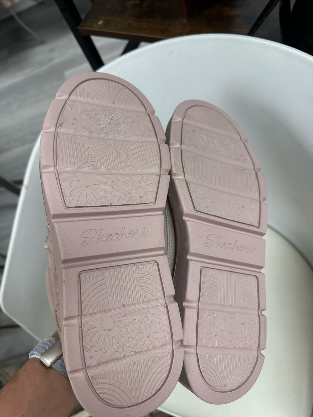 Skechers Street Hikers Retrograde Pink Suede Glitter Sneakers Women’s 9.5 - Picture 6 of 8